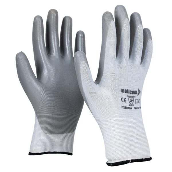 Grey White Knitted Nitrile